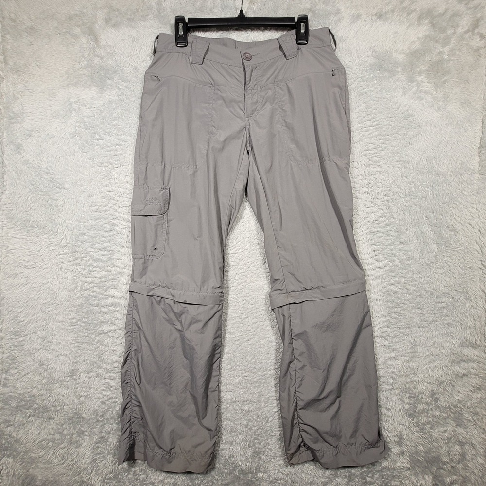 Womens Cabelas Convertible Zip Off Hiking Pants UPF 50 Grey Size 8/32 *stain